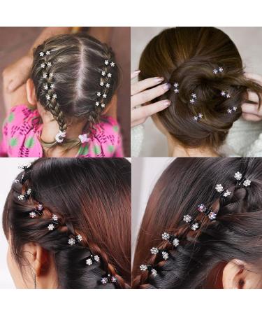 36 Mini Strass Hair Clips - Rhinestone Flower Hairpins for Women & Girls | Perfect for Daily Wear & Parties - 6 Colors - Buy Online on GoSupps.com