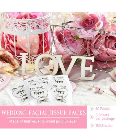 60 Pack Travel Size Wedding Happy Tears Tissues - Bulk 3 Ply Facial Tissue Packs for Guests - Wedding Party Favors - Buy Online on GoSupps.com