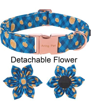 Shop Aring Pet Pumpkin Dog Ribbon - Adjustable Cotton Halloween Plaid with Flower | XL Halloween Pumpkin Accessories for Dogs - Buy Online on GoSupps.com