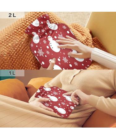 KCCLDECI 2L Heating Bag - Hot Water Bottle for Menstrual Pain Relief Neck & Shoulder Comfort | Snowman & Snowflakes Design - Buy Online on GoSupps.com