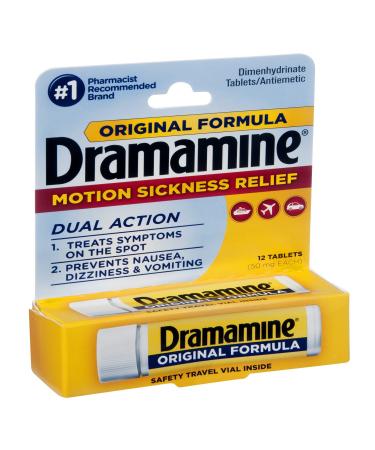 Dramamine Motion Sickness Relief Original Formula Tablets 12 ea (Pack of 12)