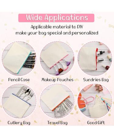 40 Pieces Canvas Zipper Pouch Bags Canvas Pencil Pouch Canvas Makeup Bags Blank Canvas Pencil Case Canvas Cosmetic Bag for Travel DIY Craft School (7.09 x 4.33 Inches S) - Buy Online on GoSupps.com