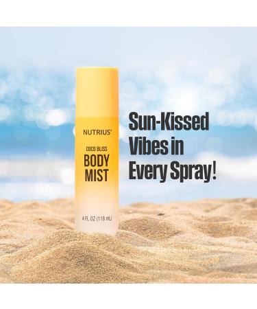 Nutrius Body Mist - Coco Bliss 4 FL OZ - Invigorating and Natural Daily Fragrance - Buy Online on GoSupps.com