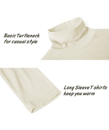 TAPULCO Men's Ivory Turtleneck Knitted Pullover - Slim Fit Long Sleeve Casual T-Shirt - Buy Online on GoSupps.com