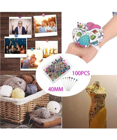 104PCS Pin Cushion Sewing Kit with Wrist Strap + 100 Straight Pins | Magnetic Needle Pad | Pocket Measuring Sewing Tools for DIY - Buy Online on GoSupps.com
