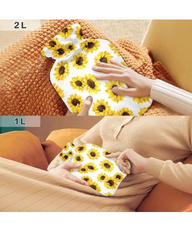 Sunflower Heat Bottle | Vintage Flower Pattern | 1L Hot Water Bottle for Pain Relief | Ideal for Kids & Adults - Buy Online on GoSupps.com