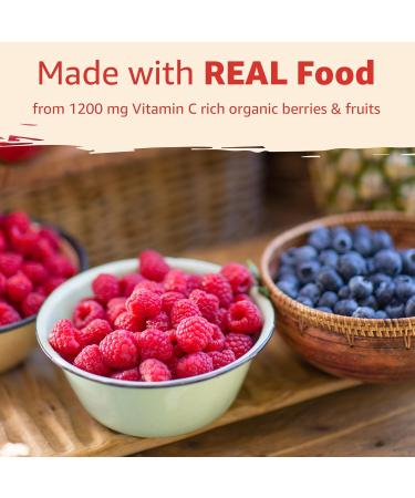 Organic Vitamin C Gummies 120mg for Adults, Sugar Free, Daily Immune Defense, Raw Antioxidant, 100% Whole Food Chewable Vitamin C Supplement from 1200mg Berries & Fruits for Collagen, Vegan, 60 Counts 60 Count (Pack of 1) - Buy Online on GoSupps.com