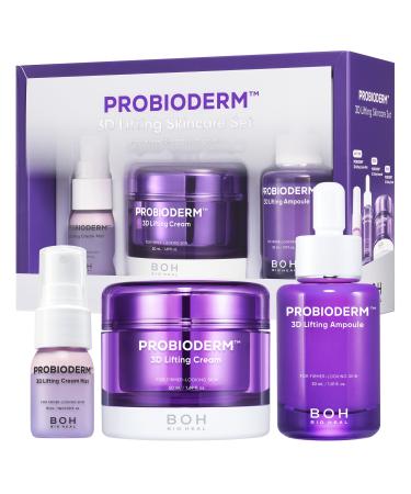 BIOHEAL BOH Probioderm 3D Lifting Skincare Set | Anti-Aging Face Moisturizer Night Cream, Ampoule & Facial Serum Spray | Korean Skin Care Kit for Firming & Hydration | K Beauty Gift Set for Women