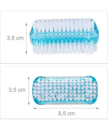 Buy Relaxdays Double-Sided Nail Brush Set of 8 - Hard Bristles Plastic Blue | International Shipping Available - Buy Online on GoSupps.com