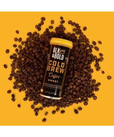 Blk & Bold Cold Brew - Smoove Sweet, Low Calorie, Zero Sugar - Fair Trade Certified Specialty Coffee - B Corp - Black Owned Business - 8 oz Can (Pack of 4) - Buy Online on GoSupps.com
