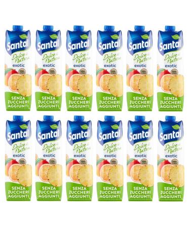 Parmalat Santal Exotic Fruit Juice Sweet by Nature Zero Added Sugars Exotic Fruit Juice No Additives Juice Refreshing Drink Tetrapack 1000 ml