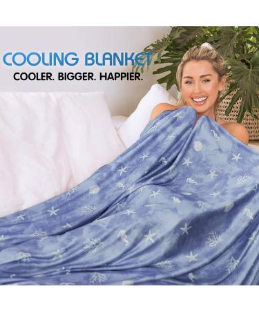 Ailemei Cooling Throw Blanket - Lightweight & Breathable Summer Coastal Blanket | Transfer Heat for Cool Sleep | XL 50x70 | Perfect for Hot Sleepers and Night Sweats - Buy Online on GoSupps.com
