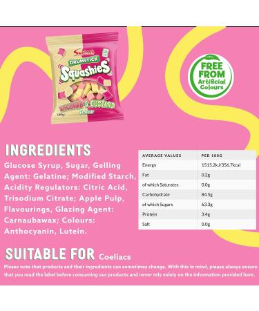 Squashies Drumstick Rhubarb & Custard 140g - Buy Online on GoSupps.com