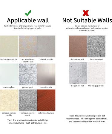 Everfree Broom Wall Mount - Self-Adhesive Mop Holder 6pcs White | No Drilling, Anti-Slip, Space-Saving Organizer for Garage, Closet, Laundry Room - Buy Online on GoSupps.com