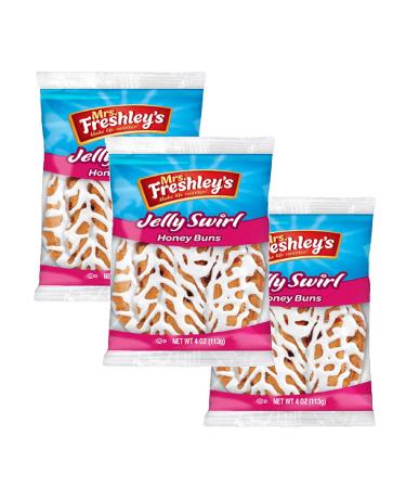 Mrs. Freshley's Honey Buns Variety Pack | Chocolate  Iced  Glazed and Jelly | 4 oz. each | 12 Pack - Buy Online on GoSupps.com