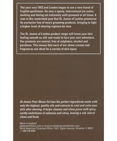 St James of London Black Pepper & Lime Post Shave Gel | 3.4 oz | International Shipping Available - Buy Online on GoSupps.com