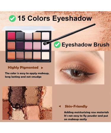 15 Colors All In One Makeup Kit for Beginners & Pros - Eyeshadow, Lip Gloss, Foundation, Eyebrow Pencil | Makeup Gift Set for Women - Buy Online on GoSupps.com