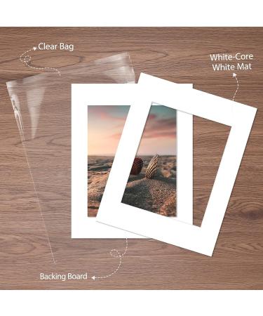 Golden State Art 11x14 White Picture Mats - Pack of 25, Acid-Free, Bevel Cut for 8x10 Photo, with Backing and Bags (25 Pack) - Buy Online on GoSupps.com