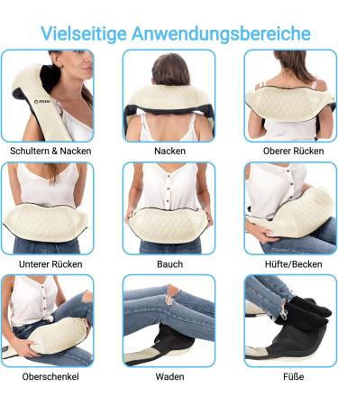 Fitleap Shiatsu Neck & Shoulder Massager | Infrared Heat Muscle Pain Relief | Premium Ergonomic Design - Buy Online on GoSupps.com