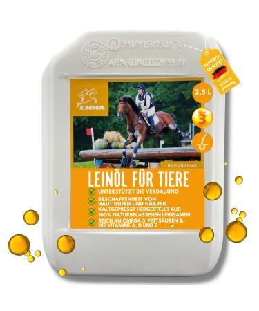 Linseed Oil Horses Dogs Cats I Barf Oil I Linseed Oil Horse Omega 3 Oil I Fatty Acids 3 6 I Cold pressed 100% P