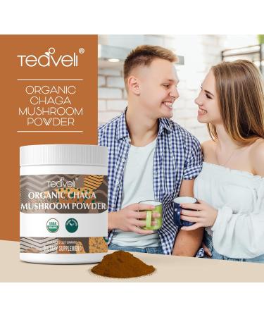 Teaveli Organic Chaga Mushroom Powder - 8oz (226g) for Tea & Coffee | Vegan-Friendly Detox & Immune Support | Clean Energy Boost | Pack of 1 - Buy Online on GoSupps.com