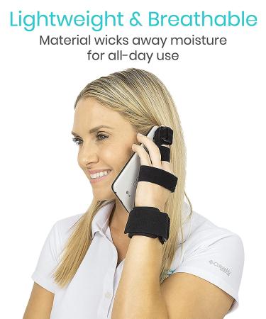 Vive Full Trigger Finger Splint - Hand and Wrist Brace Support for Pain Relief - Adjustable Straightener for Sprains, Arthritis, Tendonitis - Black - Buy Online on GoSupps.com