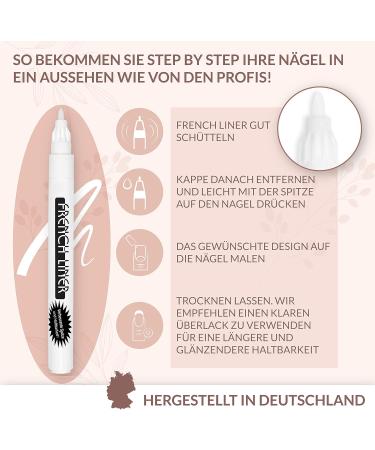 Hairlich French Liner Manicure Pen Manicure Pedicure White Nail Polish Paint Pen Pen Shape White Nail Tips Nail Art Nail Styling - Buy Online on GoSupps.com