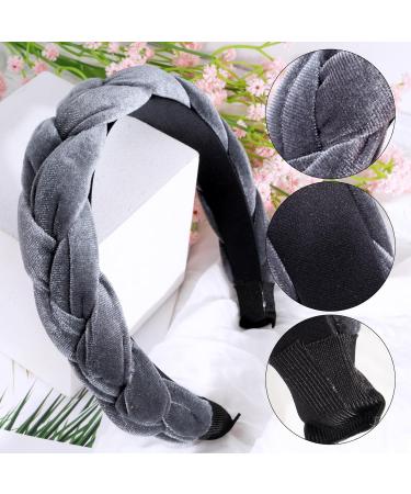 Vintage Gray Braided Headband - Rockabilly Fashion Hair Accessories for Women & Girls - Buy Online on GoSupps.com