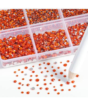 Beadsland 7200PC Flatback Rhinestones - Clear Round Crystal Nail Gems Mixed Sizes SS3-SS10 with Wax Pencil Kit - Perfect for Handicrafts & DIY Projects Orange - Buy Online on GoSupps.com