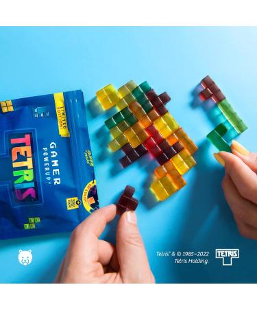 Powerbeaous Gamer Gummy Bears - Tetris Shaped 20% Juice & Vitamins 8 Fruity Flavors 4x125g Pack - Buy Online on GoSupps.com
