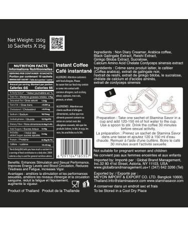 Buy Stamina Savor Thai Herbal Instant Coffee Mix Energizing Coffee & Herbal Blend for Enhanced Wellness (10 Sachets x 15g) - International Shipping Available - Buy Online on GoSupps.com