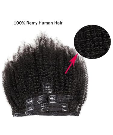 Saga Queen Afro Kinky Curly Clip In Hair Extensions 14 Natural Black - Brazilian Virgin Human Hair - Buy Online on GoSupps.com