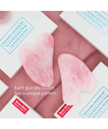 Natural Jade Stone Gua Sha Facial Tool for SPA Acupuncture Therapy - Pink - Buy Online on GoSupps.com