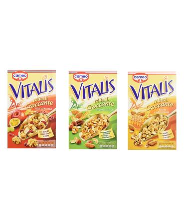 Cameo Vitalis Muesli Croccante Miele e Mandorle Frutta Secca Frutta Cereal Mix Test Kit 3 x 300 g