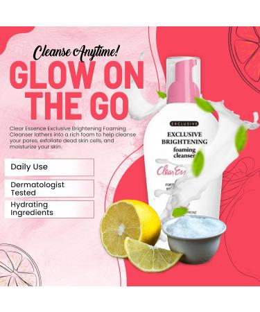 Clear Essence Exclusive Brightening Foaming Cleanser - Gentle Acne Treatment & Daily Face Wash - Dermatologist Recommended 5oz - Perfect for All Skin Types - Buy Online on GoSupps.com