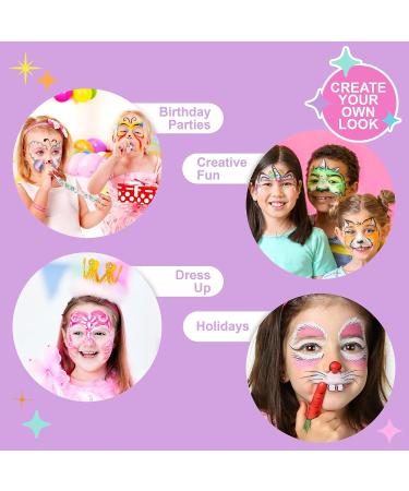 Expressions Girl 10pc Body Painting & Face Painting Kit - Trendy Kids Face Paint & Rainbow Body Makeup for International Shipping - Buy Online on GoSupps.com