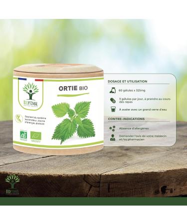 Ortie Bio - Bioptimal - Compl ment Alimentaire - Silicium Organique - Poudre de Feuille Ortie Pure - Articulation Peau Circulation - 250 mg/g lule - Cultiv en France - Certifi Ecocert - 60 g lules 60 unit (Lot de 1) - Buy Online on GoSupps.com