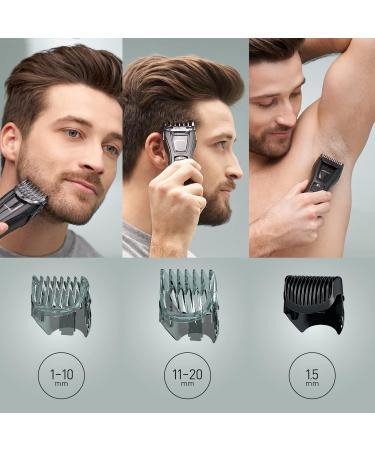 Panasonic ER-GB61-K503 Trimmer for Men - 3 in 1 Rechargeable Beard Body & Head Grooming | Stainless Steel Long Battery Life 39 Settings 3 Accessories - Black/Silver - Buy Online on GoSupps.com