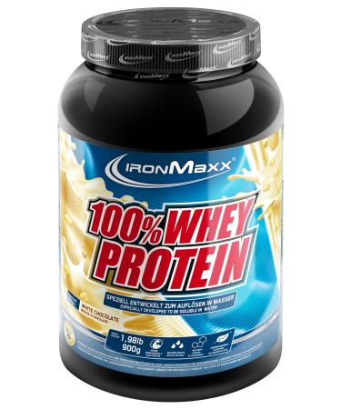 Ironmaxx 100% whey protein powder - white chocolate 900g can |Suck -reduced water -soluble protein powder from whey protein |many different flavors