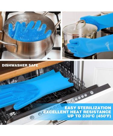 Pecute Heat Resistant Pet Grooming Gloves | Silicone Dog & Cat Bathing Gloves with High-Density Teeth | Enhanced Five Finger Design for Bathing & Massaging - Buy Online on GoSupps.com