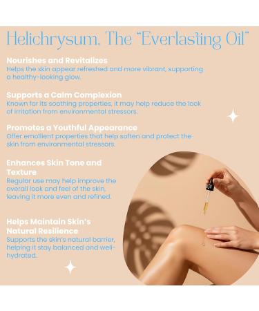 Beauty Glow Helichrysum Essential Oil for Skin Veins Bruises & Organic Jojoba Oil for Face & Body Moisturizer Pre-Mixed Skin Healing Anti-Aging Vegan Hydrating & Moisturizing Body Oil Serum 2 oz - Buy Online on GoSupps.com