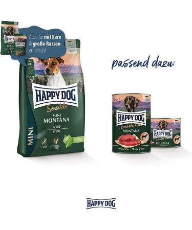 Happy Dog Sensible Mini Montana 4 kg | Premium Dog Food for Small Breeds | International Shipping Available - Buy Online on GoSupps.com