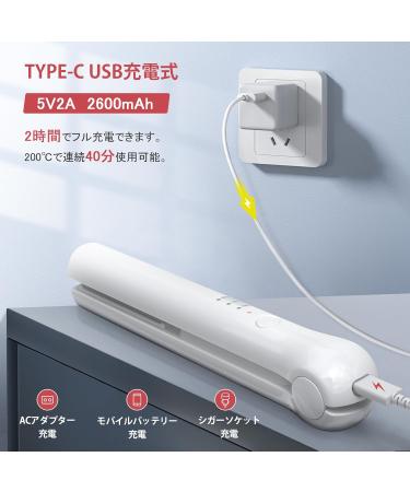 Buy Cordless Hair Straightener - Portable Flat Iron with 3 Temp Settings Fast Heating Long-Life Battery - Travel Size USB Rechargeable - White - Buy Online on GoSupps.com