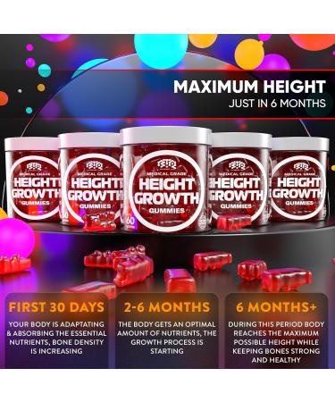 Height Growth Increase Gummies Vitamins Grow Tall Supplement Calcium Magnesium Zinc Ashwagandha Glucosamine Multivitamin for Teens Kids Adults 60 Count (Pack of 1) - Buy Online on GoSupps.com