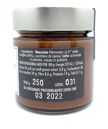 Buy Premium Hazelnut Nougat Cream 250g - 58% Piedmont Hazelnuts | Nocciole d'Elite - Buy Online on GoSupps.com