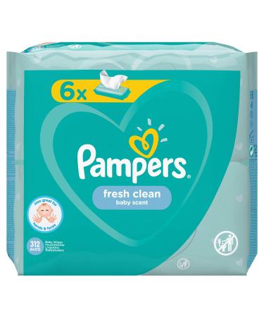 Pampers 81688049 Fresh Clean Baby Wipes White 312 Count (Pack of 1)