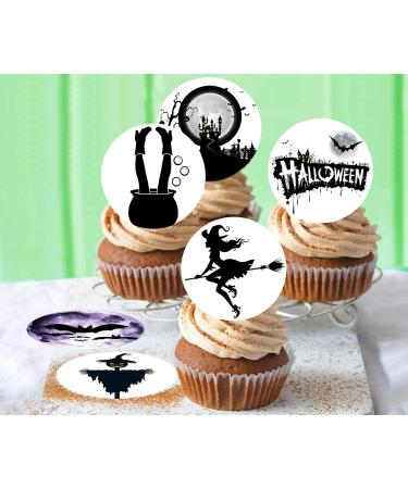24 x Pre-Cut Halloween Mix 7 Edible Stand up Wafer/Rice Paper Cupcake Toppers Birthday Party Cake Decorations - Buy Online on GoSupps.com