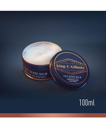 King C. Gillette Soft Beard Balm - Deep Conditioning with Cocoa Butter, Argan Oil, Shea Butter - Buy Online on GoSupps.com