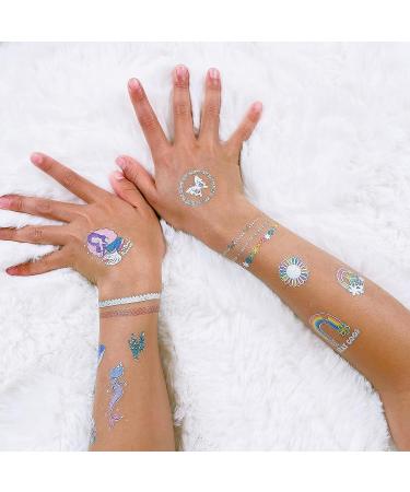 PapaKit Under the Sea Mermaids Temporary Tattoo Set - 54 Styles, Metallic Foil, Non-Toxic, Kids Birthday Party Favor - Buy Online on GoSupps.com