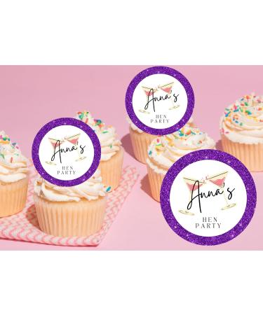 20 x EDIBLE HEN PARTY Personalised cupcake toppers wafer/icing uncut (icing paper Silver) Silver icing paper - Buy Online on GoSupps.com